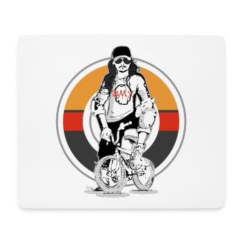 Selten radlos Radfahrerin Sportlerin Fahrrad BMX - Mousepad (Querformat) - Weiß - Vorne