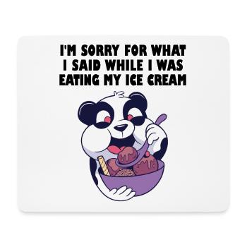 Hungry panda bear with a bowl of ice cream - Mouse Pad (horizontal) - white - Front