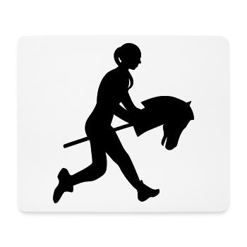 Galopez sur le cheval de bâton - Tapis de souris (format paysage) - blanc - Devant