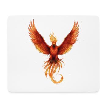 Feuerphönix Flammenflug - Mousepad (Querformat) - Weiß - Vorne