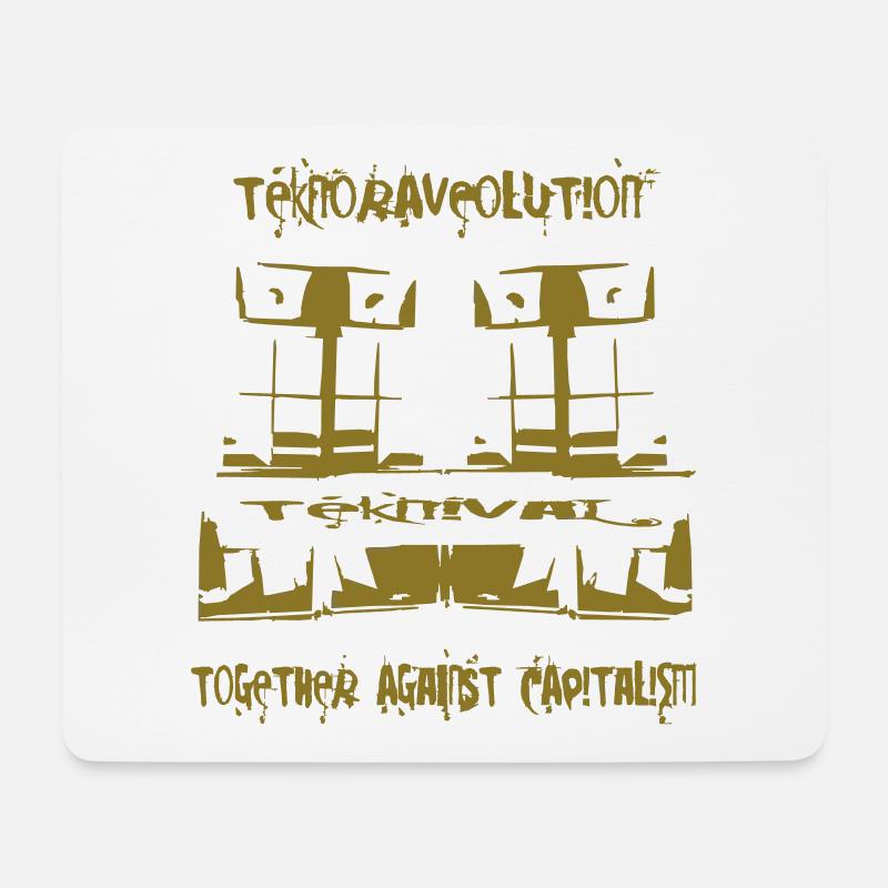 TeknoRAVEolution - Together against Capitalism - Mousepad (Querformat) - Weiß