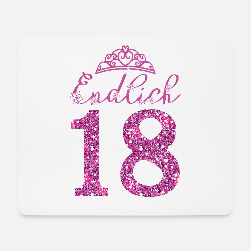 Endlich 18 - Girls Mädchen 18. Geburtstag Geschenk - Mousepad (Querformat) - Weiß