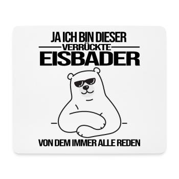 winterbader kälteresistent eisbader eischwimmer -C - Mousepad (Querformat) - Weiß - Vorne