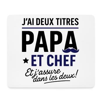 Papa et Chef Fête des Pères - Tapis de souris (format paysage) - blanc - Devant