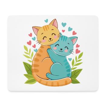cuddling kittens - Mouse Pad (horizontal) - white - Front