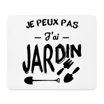 Je peux pas j'ai jardin - Tapis de souris (format paysage) - blanc - Devant