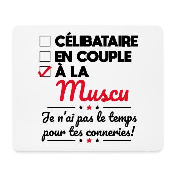 Musculation - Pas le temps pour tes conneries - Tapis de souris (format paysage) - blanc - Devant