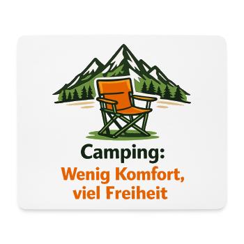 Camping: Wenig Komfort, viel Freiheit - Mousepad (Querformat) - Weiß - Vorne
