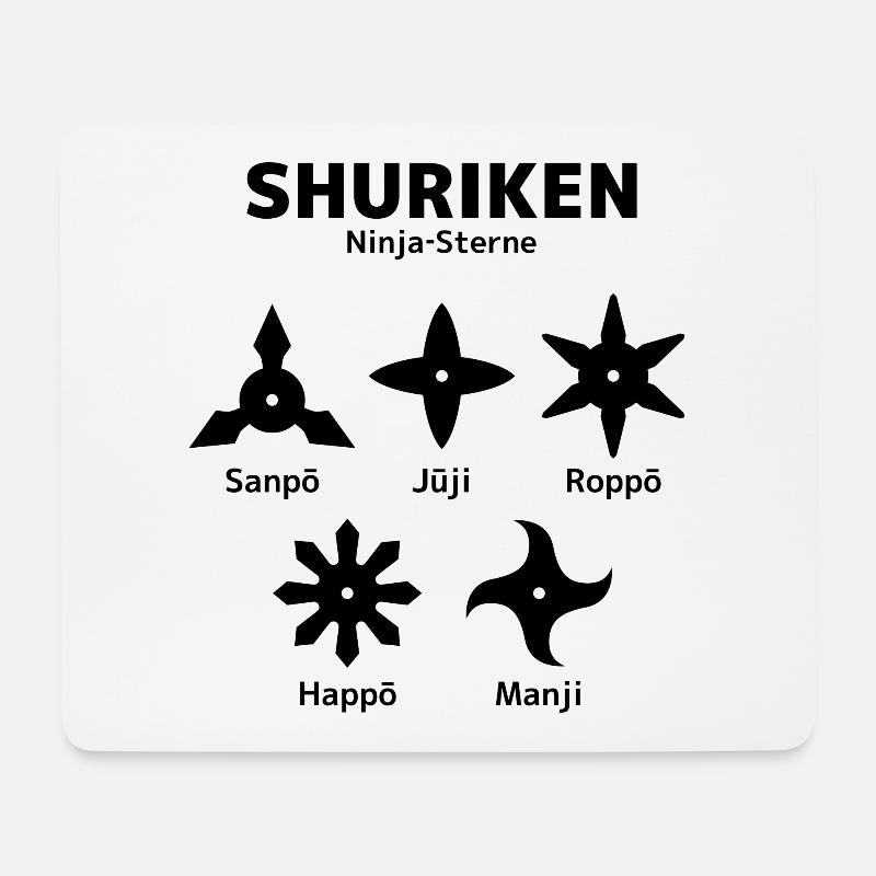 Shuriken - Ninja Sterne - Mousepad (Querformat) - Weiß
