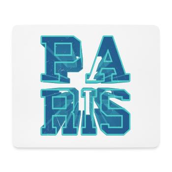 Police 3D de Paris France City Skyline - Tapis de souris (format paysage) - blanc - Devant