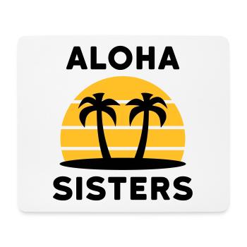Aloha sisters (Palmen, Insel, Sonne mit Linien) - Mousepad (Querformat) - Weiß - Vorne