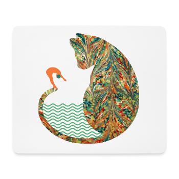 katze mit schwimmer e 20 - Mousepad (Querformat) - Weiß - Vorne