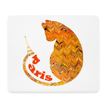 katze mit eiffelturm e 266 - Mousepad (Querformat) - Weiß - Vorne
