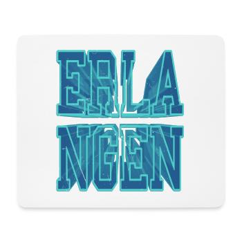 Erlangen Deutschland Stadt 3D Schrift Skyline - Mousepad (Querformat) - Weiß - Vorne
