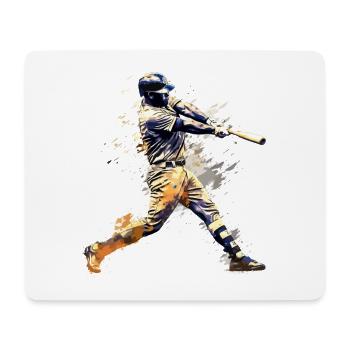 Baseball Baseballspieler Home Run Schläger Splash - Mousepad (Querformat) - Weiß - Vorne