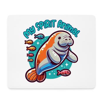 Manatee with lots of colorful fish - Mouse Pad (horizontal) - white - Front