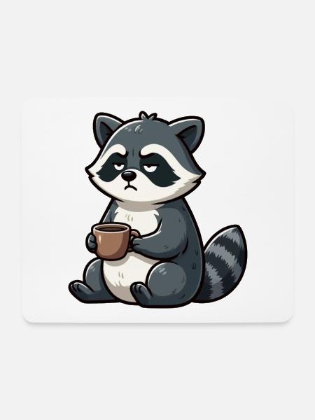 Waschbär Waschbären Waldtier lustiger Waschbär - Mousepad (Querformat) - Weiß