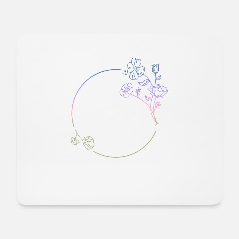 Vintage Blumenkranz, Ornament, Romantisch, Ranke - Mousepad (Querformat) - Weiß