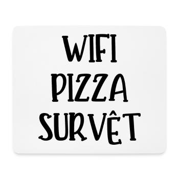 wifi pizza survêt - Tapis de souris (format paysage) - blanc - Devant