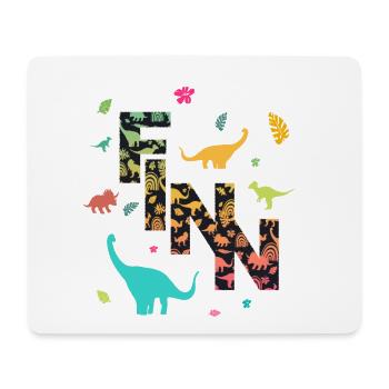 FINN - Schöner Jungen Name mit Dinosaurier - Mousepad (Querformat) - Weiß - Vorne
