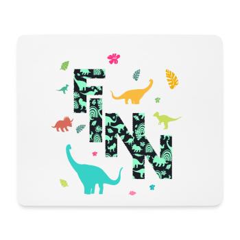 FINN - Schöner Jungen Name mit Dinosaurier - Mousepad (Querformat) - Weiß - Vorne