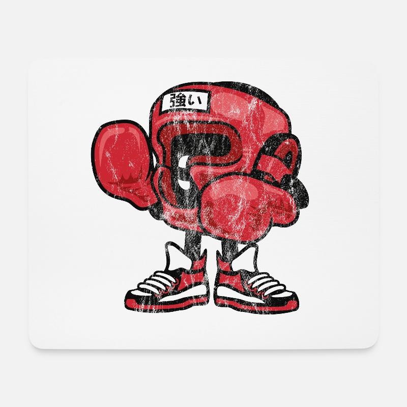 BOX CHAMPION - Comic und Cartoon Shirt Motiv - Mousepad (Querformat) - Weiß