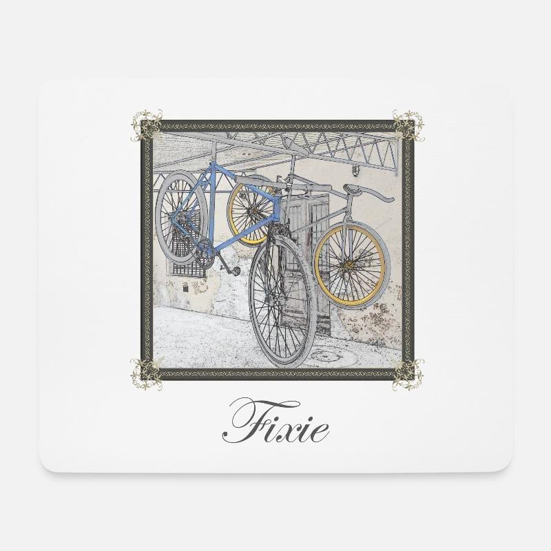 Fixie Fahrräder - Mousepad (Querformat) - Weiß