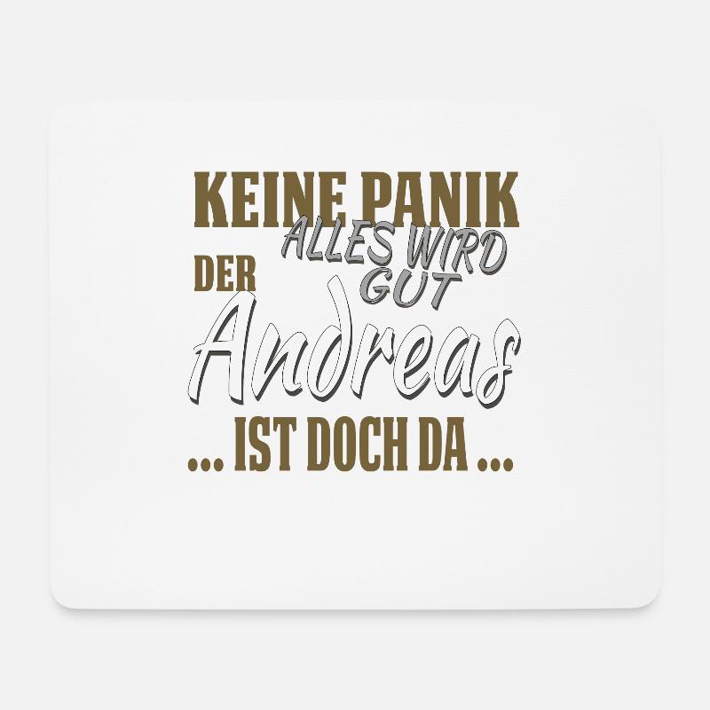 Andreas - Keine Panik - lustiges Geschenk - Mousepad (Querformat) - Weiß
