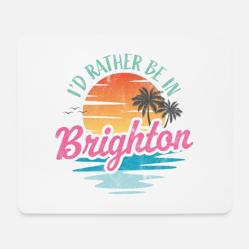 Ich wäre lieber in Brighton - Mousepad (Querformat) - Weiß