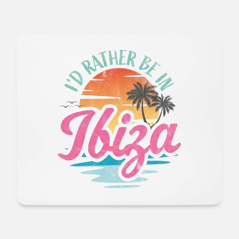 Ich wäre lieber auf Ibiza - Mousepad (Querformat) - Weiß