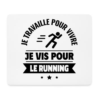 travaille pour vivre, je vis pour courir,running - Tapis de souris (format paysage) - blanc - Devant