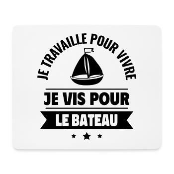 Vivre pour la voile,bateau, travailler pour vivre - Tapis de souris (format paysage) - blanc - Devant