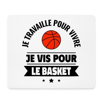 Passion basket : cadeau idéal pour basketteur - Tapis de souris (format paysage) - blanc - Devant
