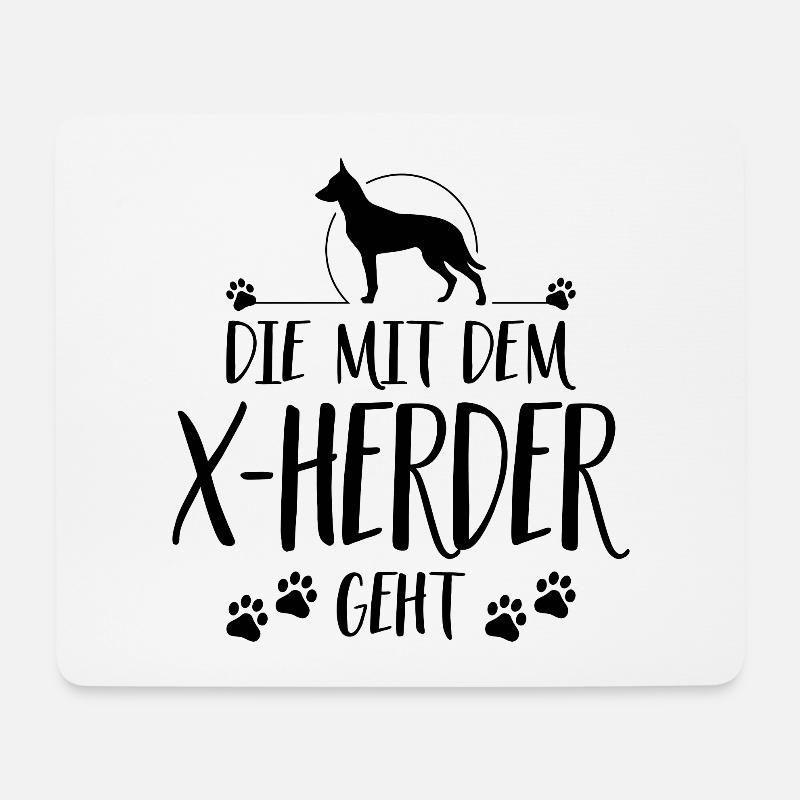 DIE MIT X-HERDER GEHT Wilsigns Hunde Spruch Hund - Mousepad (Querformat) - Weiß