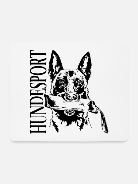 HUNDESPORT Belgischer Malinois Hunde IGP Wilsigns - Mousepad (Querformat) - Weiß