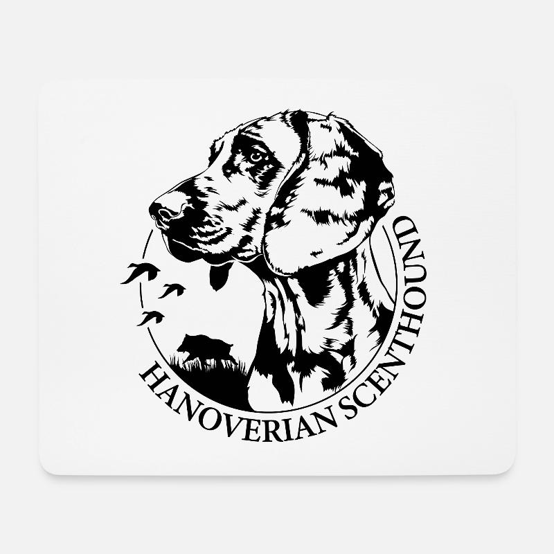 HANOVERIAN SCENTHOUND Jagdhund Portrait Jagdhunde - Mousepad (Querformat) - Weiß