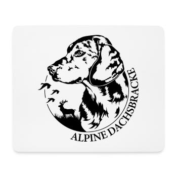 ALPINE DACHSBRACKE Hundeportrait Jagdhund Wilsigns - Mousepad (Querformat) - Weiß - Vorne