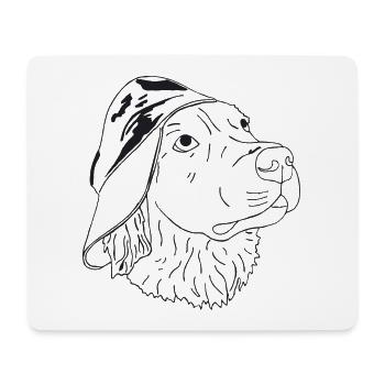 Golden Retriever mit Cap - Mousepad (Querformat) - Weiß - Vorne