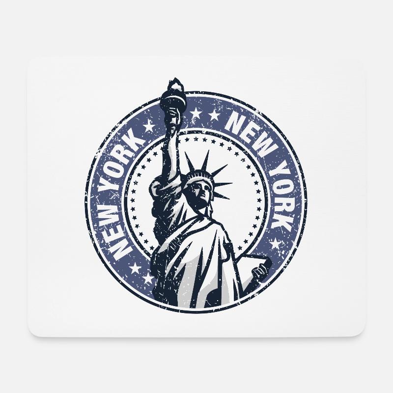 Freiheitsstatue Rondell NYC - Mousepad (Querformat) - Weiß