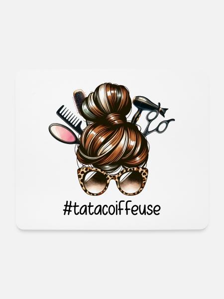 Dutt Tante Friseur Super Tante Friseur - Mousepad (Querformat) - Weiß
