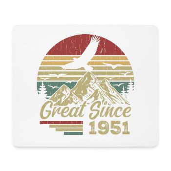 Jahrgang 1951 Retro 1951 Geburtstagsgeschenk - Mousepad (Querformat) - Weiß - Vorne