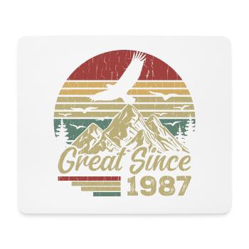 Jahrgang 1987 Retro 1987 Geburtstagsgeschenk - Mousepad (Querformat) - Weiß - Vorne