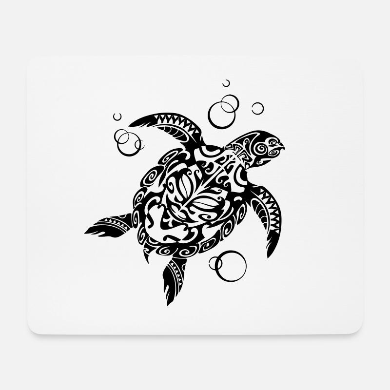 Watchful Turtle - Mousepad (Querformat) - Weiß