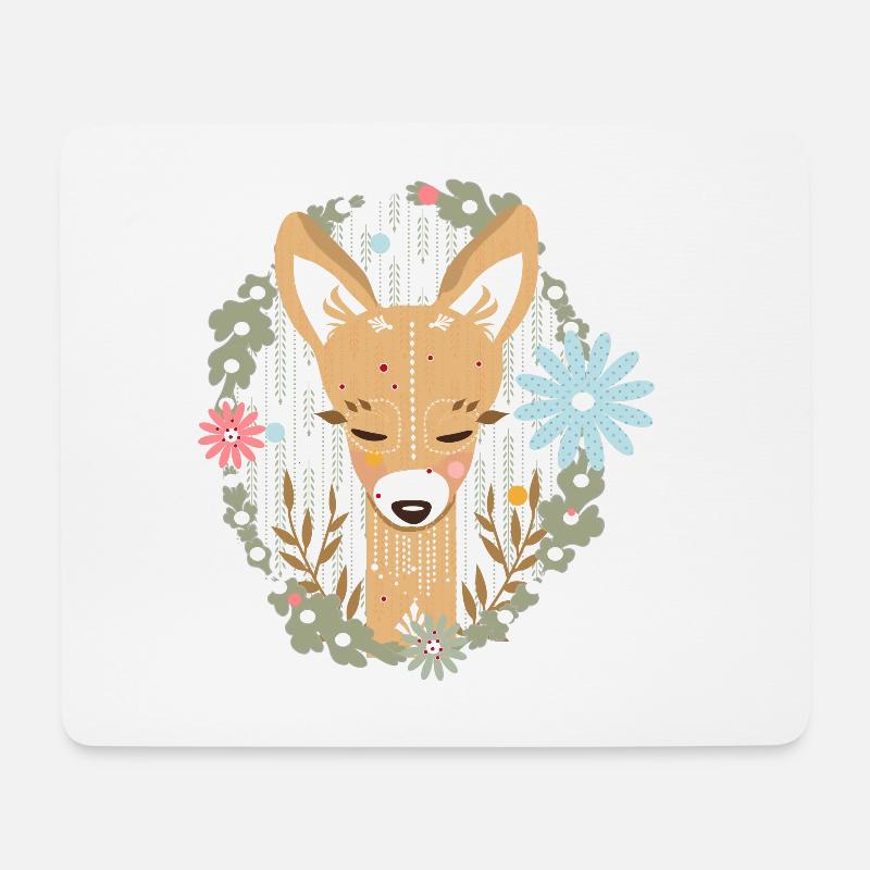 Ein Reh im Wald - Mousepad (Querformat) - Weiß