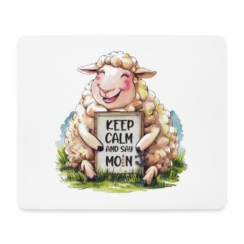 Keep calm and say MOIN - Mousepad (Querformat) - Weiß - Vorne