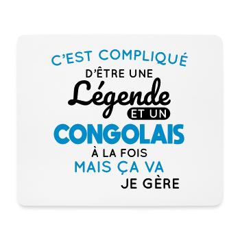 Compliqué d'être une légende et un Congolais - Tapis de souris (format paysage) - blanc - Devant