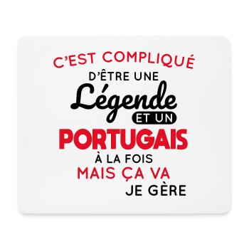 Compliqué d'être une légende et un Portugais - Tapis de souris (format paysage) - blanc - Devant