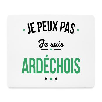 Je peux pas je suis Ardéchois - Tapis de souris (format paysage) - blanc - Devant