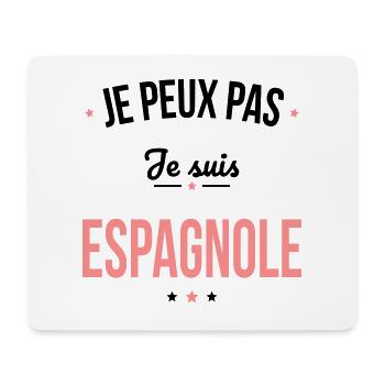 Je peux pas je suis Espagnole - Tapis de souris (format paysage) - blanc - Devant