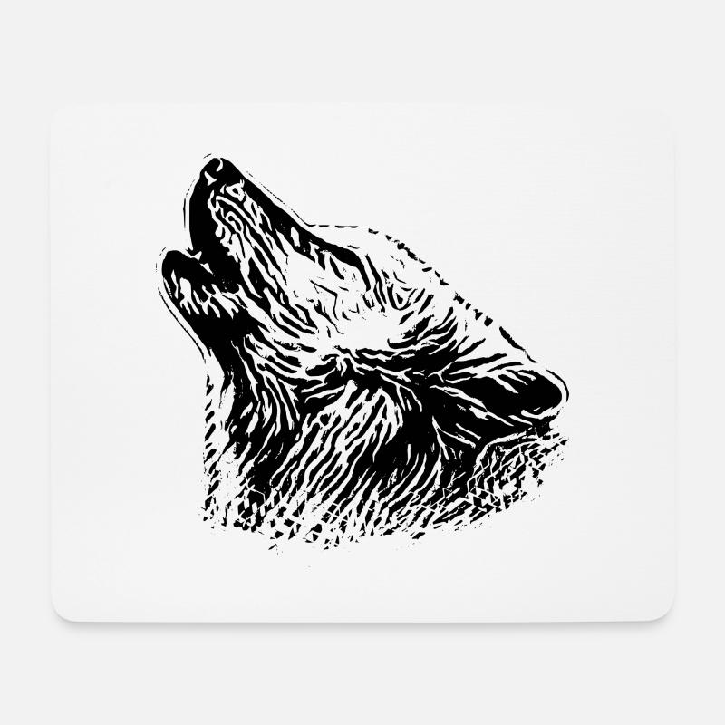 wolf - Mouse Pad (horizontal) - white